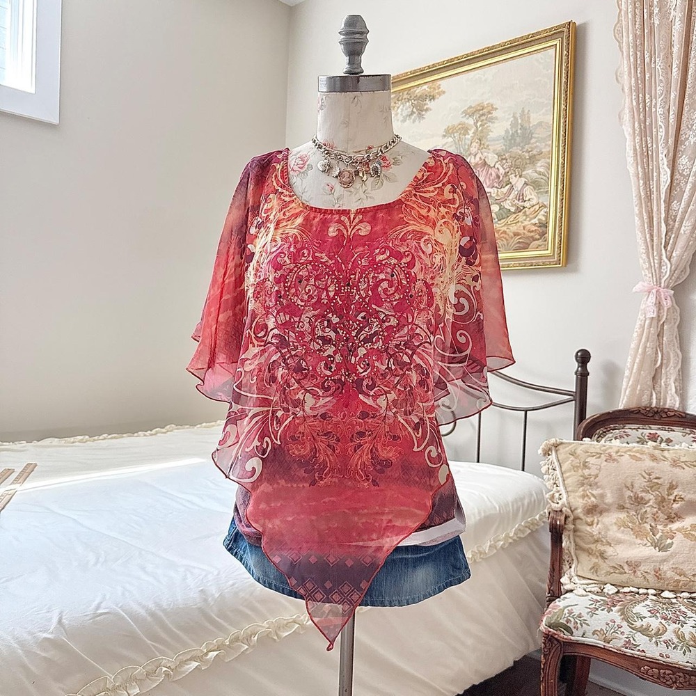 Boho fairy poncho Handkerchief Top
